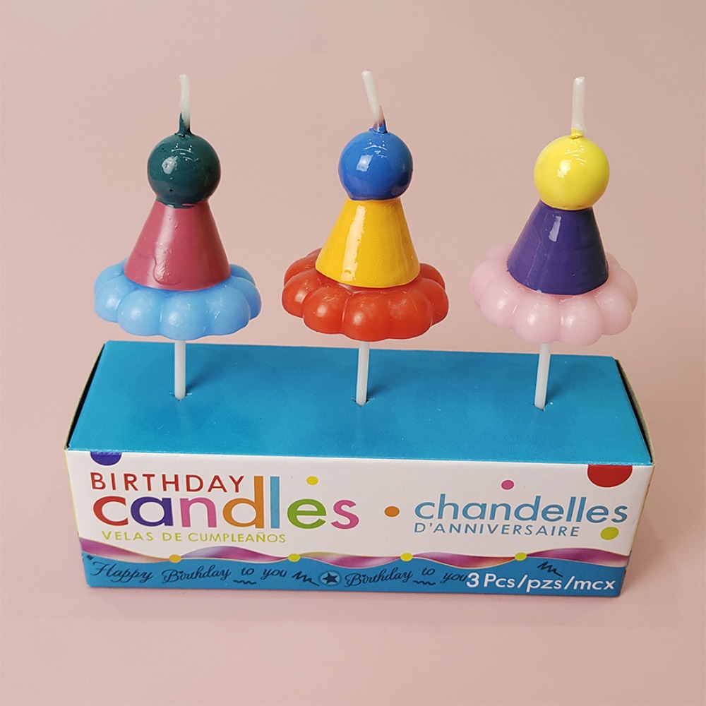 Candle Supplies Free Shipping - 3PCS Party Hat Birthday Candles Novelty