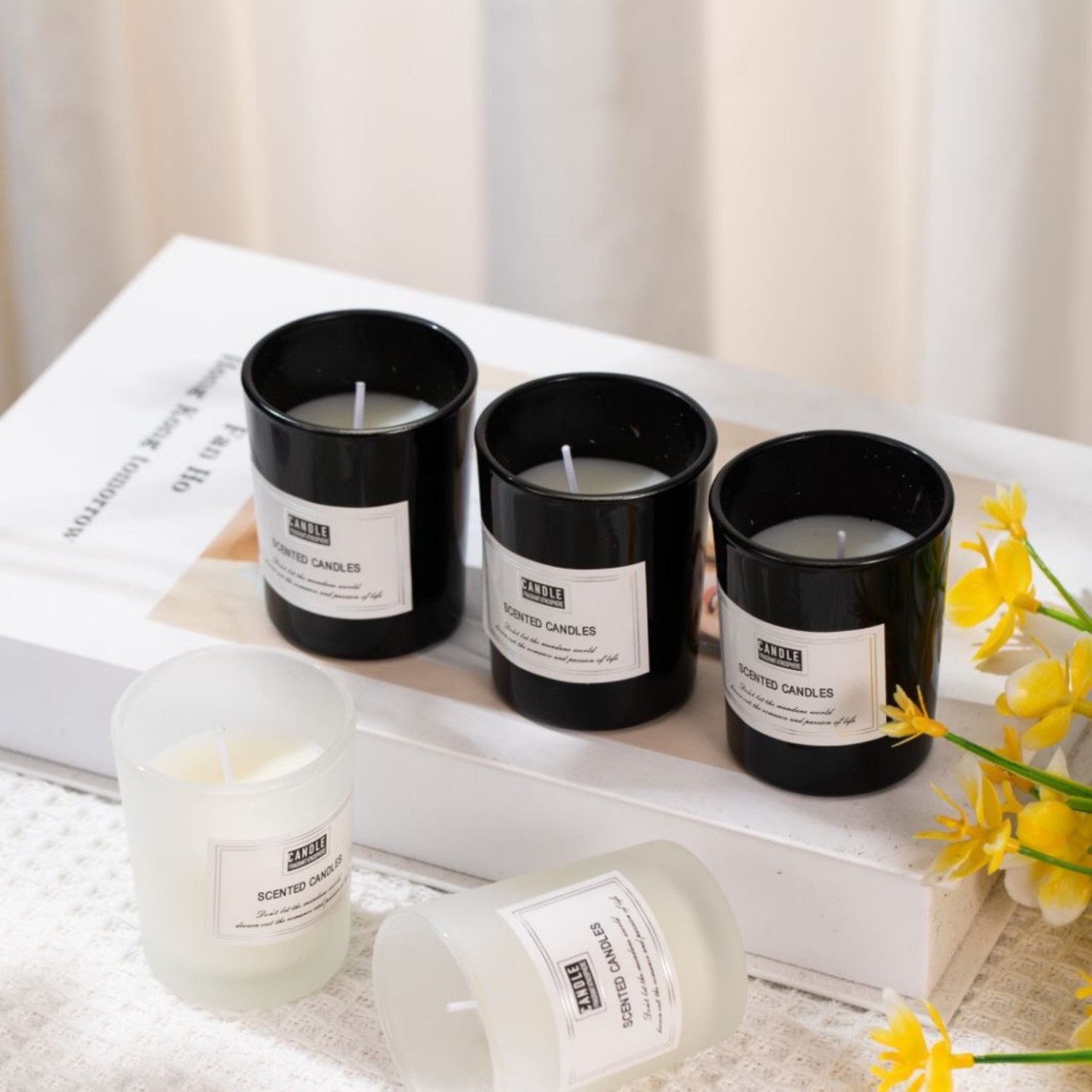1pc Matte Black Glass Cup Cand - Candle Supplies Free Shipping recension och pris