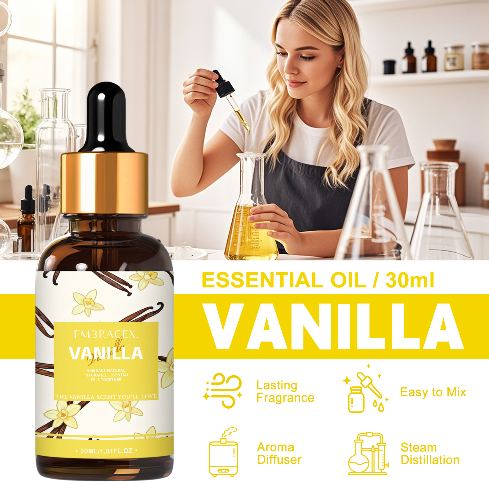 30ml Vanilla Essential Oil Per - Candle Supplies Free Shipping recension och pris