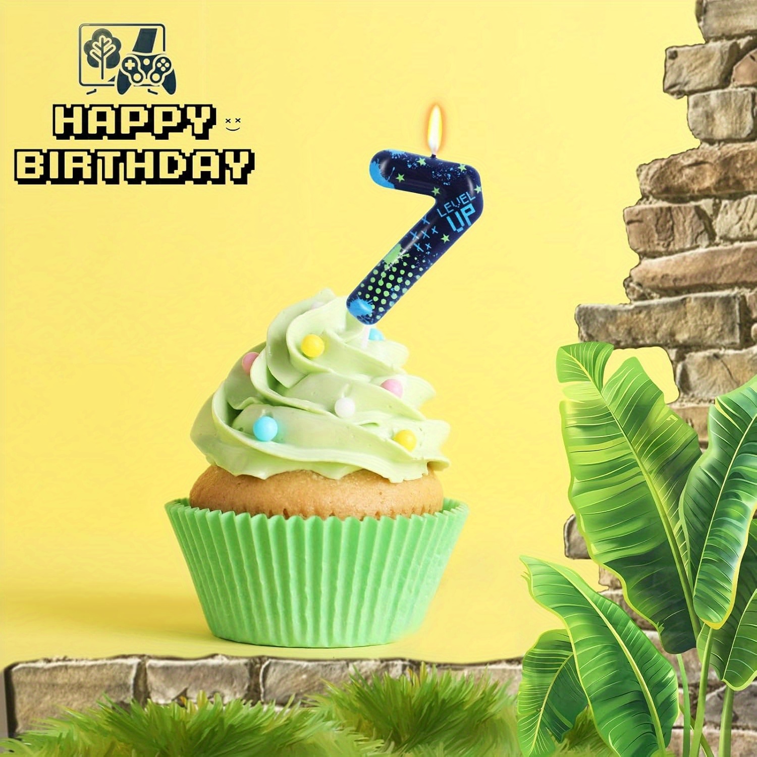 Blue Game Boy 0-9 Birthday Can - Candle Supplies Free Shipping recension och pris