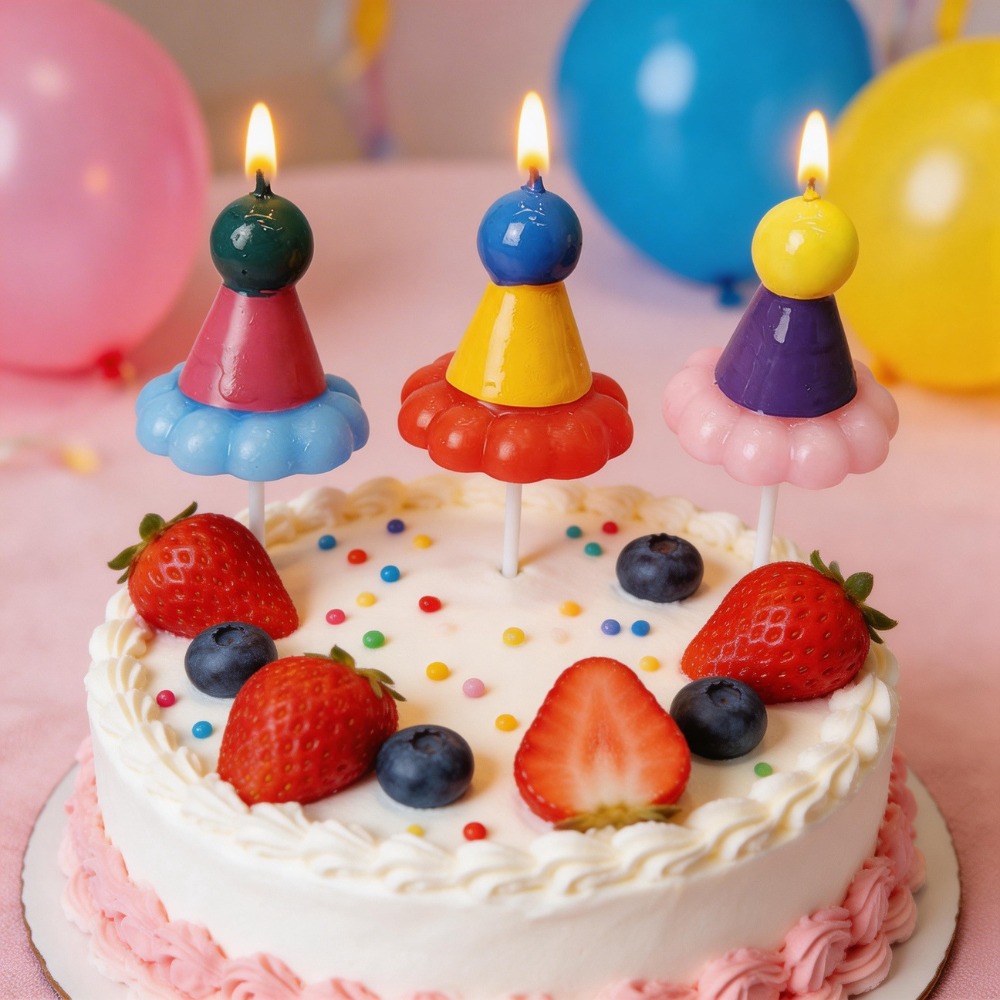 3PCS Party Hat Birthday Candle - Candle Supplies Free Shipping recension och pris
