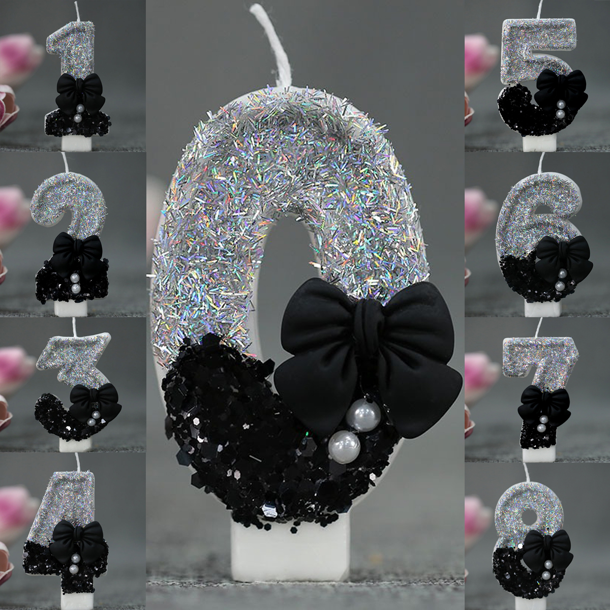 Midnight Bow & Pearl 0-9 Numbe - Candle Supplies Free Shipping recension och pris