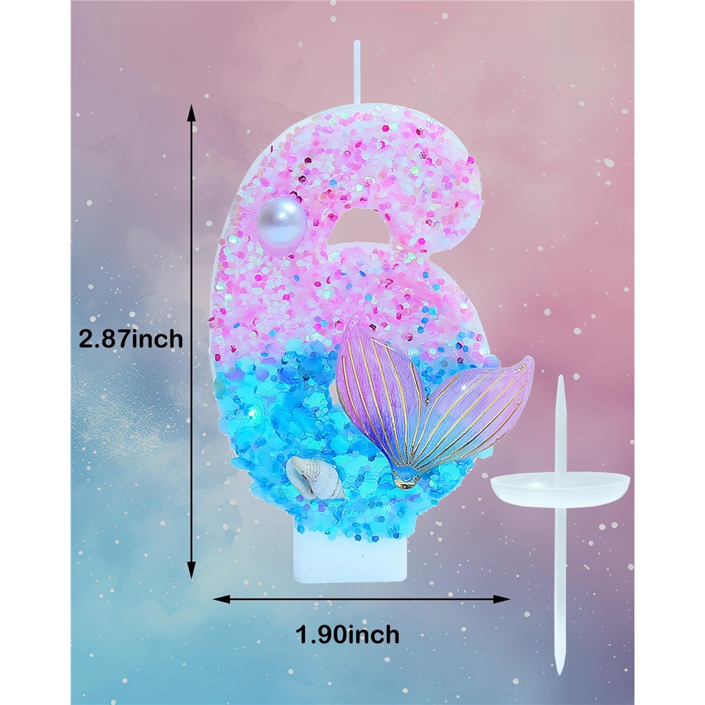 Mermaid Themed Birthday Candle - Candle Supplies Free Shipping recension och pris